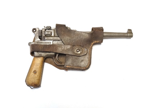 Broomhandle Mauser Model 1896 Bolo Pistol Captured in North Korea with RARE Leather Holster