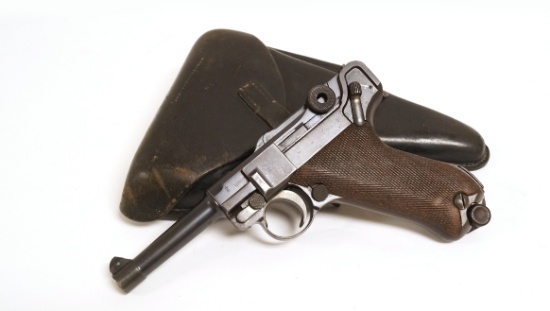 DWM Luger P-08 Pistol with Leather Clam Shell Holster