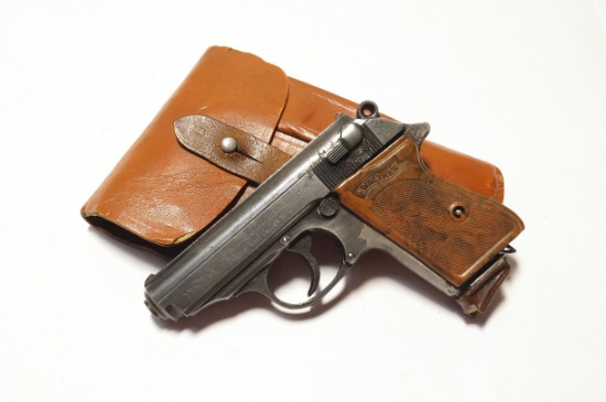WWII German Nazi Walther PPK 7.65mm Cal Semi-Automatic Pistol with Rare Ersatz Holster