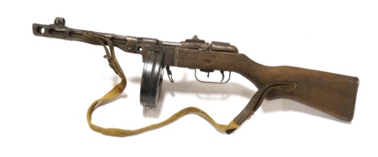 Rare 1953 PPSh-41 Fixed Soviet Submachine Gun with Drum Magazine & Sling