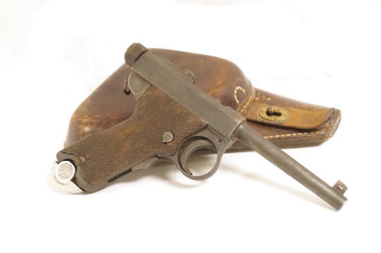 Scarce Imperial Japanese Model 1904 Type A Modified 8x22mm Papa Nambu Pistol w/ Holster