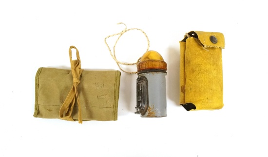 WWII Vet Bring Back USN Life Vest Beacon and Soldiers Sewing Kit