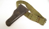 WWII US ARMY M1911 Leather Holster + Web Belt