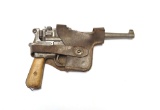 Broomhandle Mauser Model 1896 Bolo Pistol Captured in North Korea with RARE Leather Holster