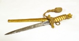 Rare Eickhorn German Nazi 2nd Model Naval Dagger with Hammered Scabbard & Portapee