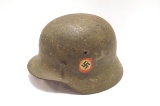 German M-35 SS Double Decal Helmet with Alluminum Liner Band