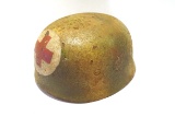 Named German M38 Luftwaffe Normandy Medic Helmet w/ Liner & Strap