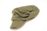 SS WWII M-43 Wool Hat With Trapezoid Eagle/Skull Insignia