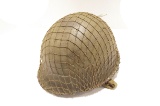 US WWII Combat Helmet with Net, Liner, and Strap