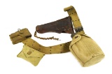 WWII US Web Belt w/ 1911 Holster, Canteen/Cover, Magazine Pouch, and First Aid Pouch