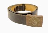 German Army Enlisted Man's Buckle with Leather Tab & Belt