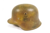 WWII German M42 Army Heer Single Decal Camouflage Helmet with Liner