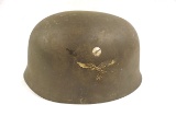 WWII M38 ET71 German Paratrooper Single Decal Helmet with no Liner