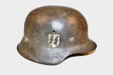 German SS M42 Camouflage Helmet with Liner