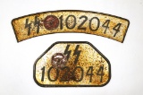 Rare Thick Metal Front & Rear SS Motorcycle Tag for Ortskommandantur Police
