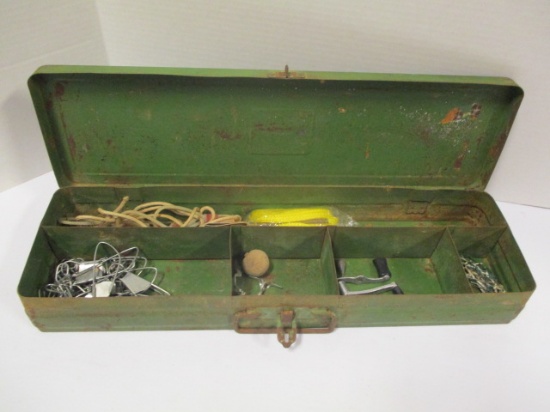 Vintage Metal Tackle Box with Contents