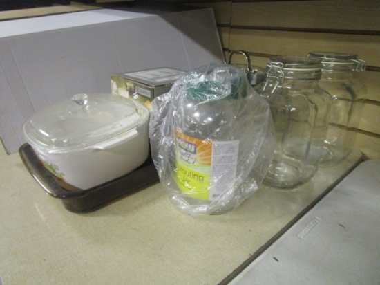 Corning Ware Casserole Dish, Pyrex Lasagna Dish, Anchor Hocking 4 Pc. Glass Set in Box,