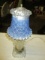 Vintage Glass Lamp with Blue/Clear Glass Shade