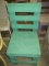 Rustic Wood Slat Chair-Painted Green