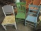 Three Wood Frame Painted Chairs