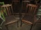 Four Wood Chairs with Slat Backs and Barley Twist Legs
