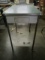 Vintage Table with Metal Legs, Wood Table Frame with Drawer and Laminate Top