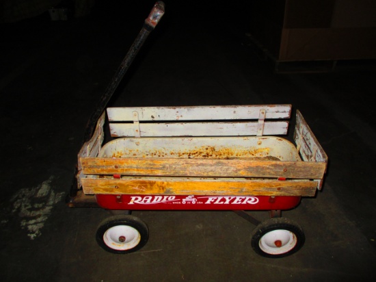 Radio Flyer Metal Wagon with Wood Slat Sides