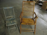 Folding Wood Slat Chair and Bamboo Slat Folding Chair