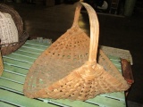 Vintage Oak Flower Gathering Basket