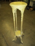 Painted Wood Stand with Barley Twist Legs