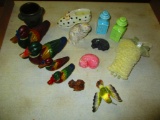 Misc. Lot-Salt/Pepper Shakers, Cat Figurines, Wood Ducks, etc.