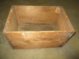 Vintage Wood Crate with Metal Strap Edging