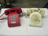 Cortelco Push-Button Telephone and Bell System Rotary Dial Telephone