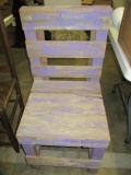 Rustic Wood Slat Chair-Painted Purple