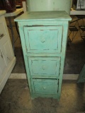 Painted 3 Drawer Wood Cabinet