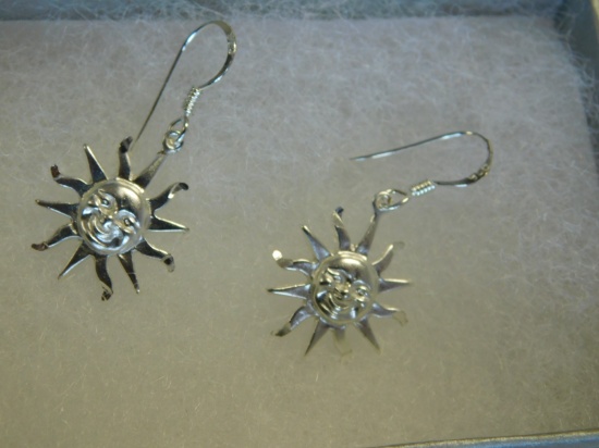 Sterling Silver Sun Earrings