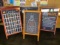 Three A-Frame Chalkboard Signs and Wood Frame Chalkboard