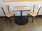 Table with Two Metal and Wood Chairs