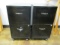 Two Black Two Drawer File Cabinets on Casters