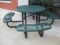 Round Outdoor Table with Attached Benches