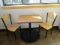 Table with Two Metal and Wood Chairs