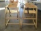 Two Winco Stacking Wood Hi-Chairs