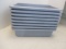 Eight Global Gray Plastic Bins