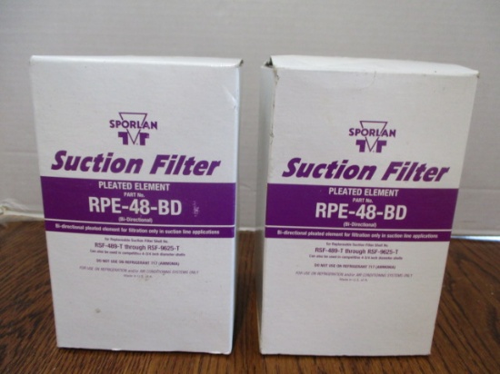 Two Sporlan Pleated Element Suction Filters