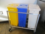 Win Holt Equipment Aluminum Cart with Three Large Plastic Covered Bins