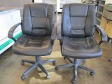 Two Rolling Office Chairs with Arms