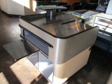 Left Side Checkout Station with Electric Conveyor Belt and Bagging Station