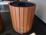 Uline Round Poly Trash Can Holder with Can