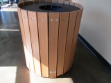 Uline Round Poly Trash Can Holder with Can
