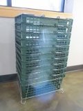 10 Shopping Baskets in Metal Frame Stand